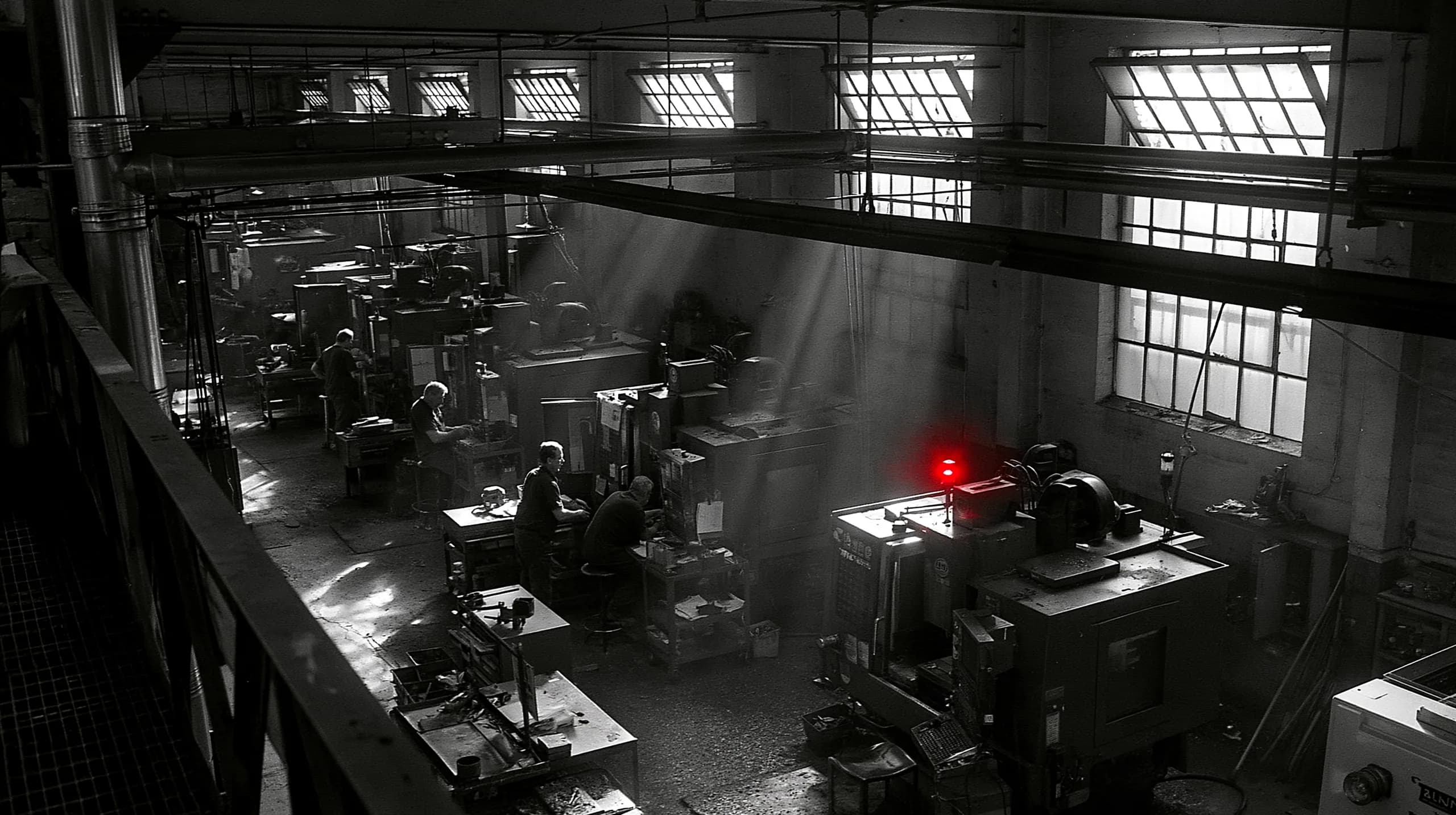 A working manufacturing floor at the start of a shift