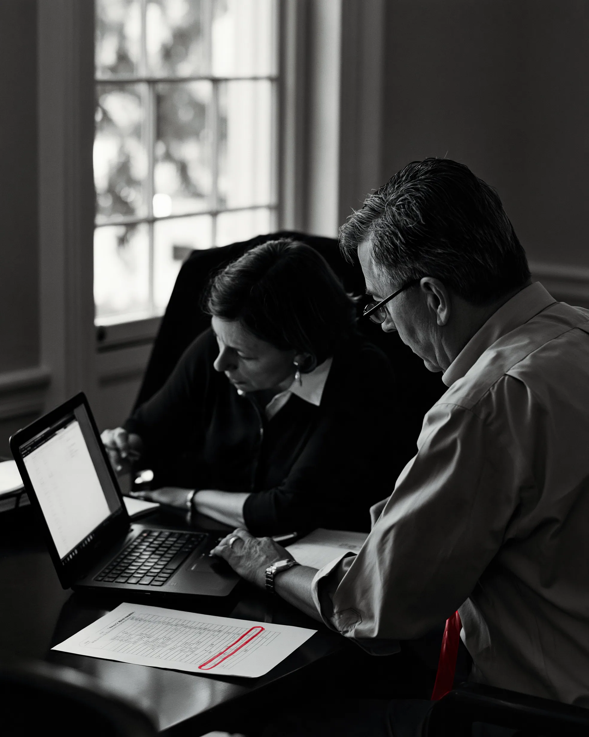 A company CFO and a REGAL 3 advisor working through a financial forecast model together